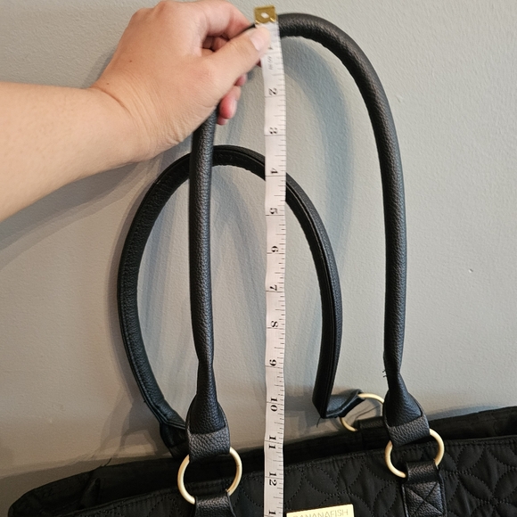 BananaFish Black Quilted Pumping Diaper Bag Gold Toned Hardware - Picture 14 of 15